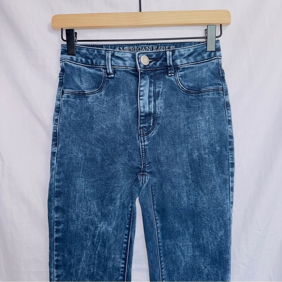 American Eagle AE Dark Acid Wash Sky High Jegging Jean size 0 - Picture 3 of 6